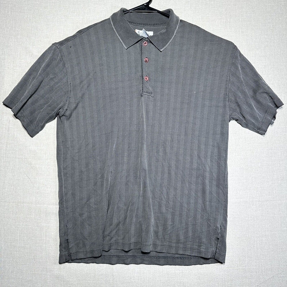 Burma Bibas Polo Shirt Short Sleeve Collared Men’s M Pattern Gray